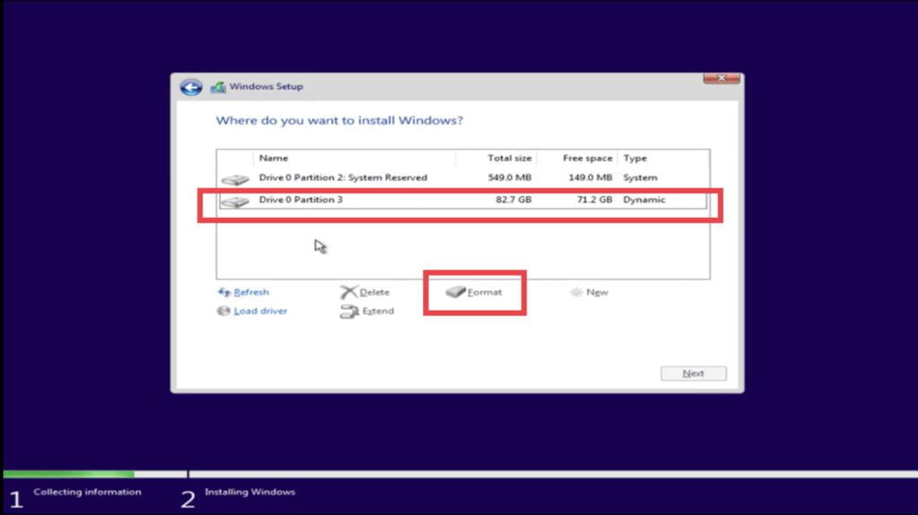 We couldn’t create a new partition or locate an existing one