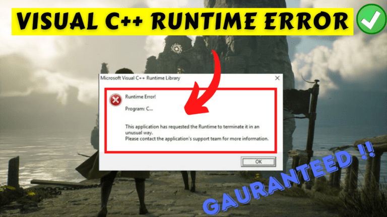 Hogwarts Legacy Microsoft Visual C++ runtime error